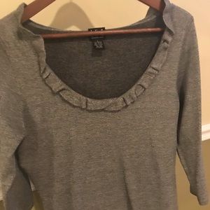 Grey Scoopnexk 3/4 length sleeve Sweater